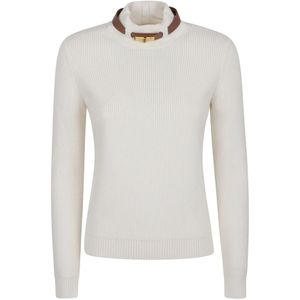 Elisabetta Franchi, Dames, Truien, Wit, Maat: XS Wol,