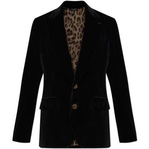 Dolce & Gabbana, Heren, Jassen, Zwart, Maat: M Katoen,