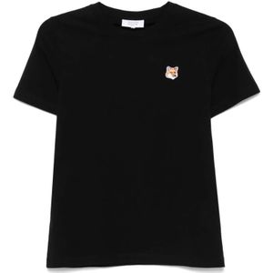 Maison Kitsuné, Dames, Tops, Zwart, Maat: L