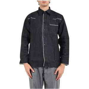 Costumein, Heren, Overhemden, Blauw, Maat: L Denim,