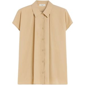 Max Mara, Dames, Blouses & Shirts, Beige, Maat: S Katoen,