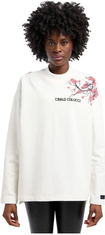 Carlo Colucci - Dragogna - Sweatshirt - Oudroze - Zwart - Wit