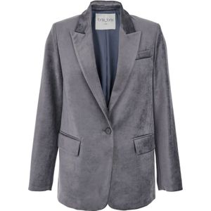 Forte Forte, Dames, Jassen, Grijs, Maat: XS Leer,