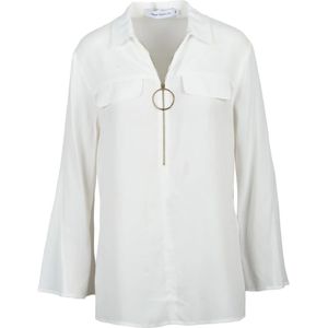 Simona Corsellini, Dames, Blouses & Shirts, Wit, Maat: M Zijde,