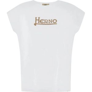 Herno, Dames, Tops, Wit, Maat: M Katoen,