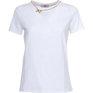 Elisabetta Franchi, Dames, Tops, Wit, Maat: XS Jersey,