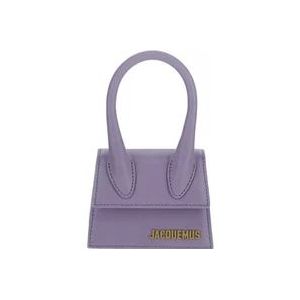 Jacquemus Lila Mini Tas met Gouden Logo Plaque , Purple , Dames , Maat: ONE Size