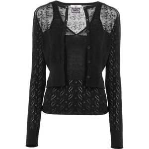 Chloé, Dames, Truien, Zwart, Maat: M Katoen,