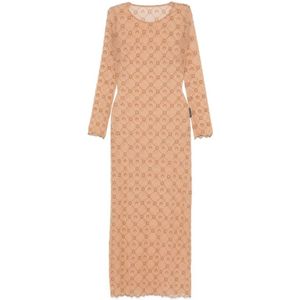 Marine Serre, Dames, Jurken, Beige, Maat: XS Polyamide,