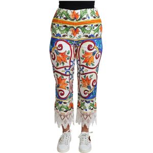 Dolce & Gabbana, Dames, Broeken, Veelkleurig, Maat: 3XS Katoen,