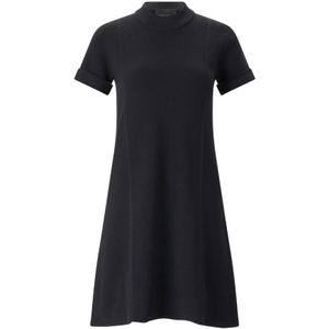 Roberto Collina, Dames, Jurken, Zwart, Maat: L Wol,