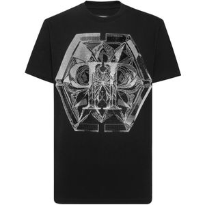 Philipp Plein, Heren, Tops, Zwart, Maat: XS Katoen,