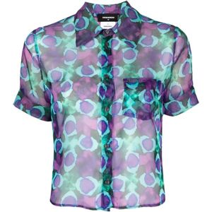Dsquared2, Dames, Overhemden, Veelkleurig, Maat: S Poliester,