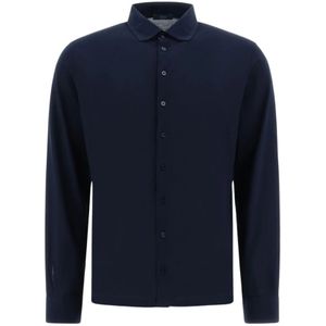Herno, Heren, Overhemden, Blauw, Maat: L Jersey,
