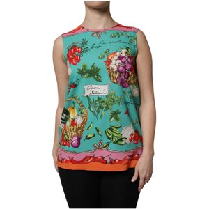Dolce & Gabbana - Floral - Mouwloze Tanktop - Veelkleurig - 100% Zijde