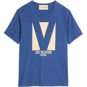 Valentino Garavani, Heren, Tops, Blauw, Maat: M Katoen,