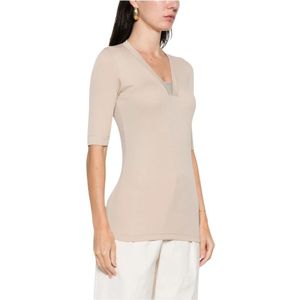 Brunello Cucinelli, Dames, Truien, Beige, Maat: L