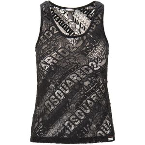 Dsquared2, Dames, Tops, Zwart, Maat: S Wol,