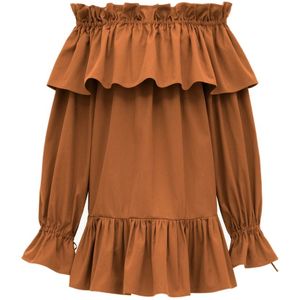 Saint Laurent, Dames, Jurken, Bruin, Maat: S Katoen,