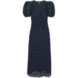 Rotate - Sigrid Jurk - Marineblauw - Casual - Korte Mouwen - Midi-jurk