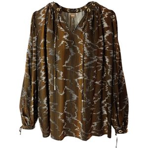 Hugo, Dames, Blouses & Shirts, Bruin, Maat: S Viscose,