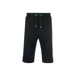 Balmain Zwarte Flock Bermuda Shorts , Black , Heren , Maat: S