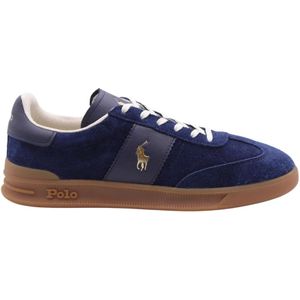 Polo Ralph Lauren - Heritage Aera - Leren Sneakers - Marineblauw - Plat - Veters
