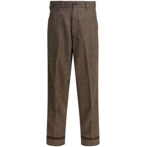 Maison Margiela, Heren, Broeken, Bruin, Maat: M Wol,