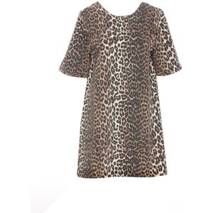 Ganni, Dames, Jurken, Bruin, Maat: 2XS Katoen,