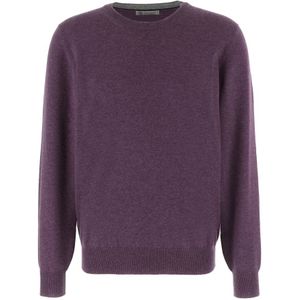 Brunello Cucinelli, Heren, Truien, Paars, Maat: 2XL Kasjmier,