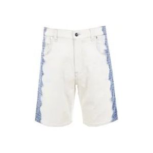 Fendi Bleach Shaded Denim Shorts , White , Heren , Maat: W33