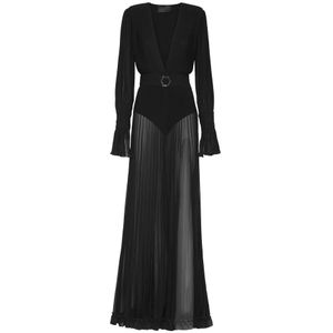 Philipp Plein, Dames, Jurken, Zwart, Maat: XS Chiffon,
