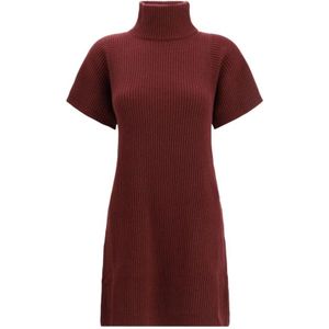 Brunello Cucinelli, Dames, Jurken, Rood, Maat: L Zijde,