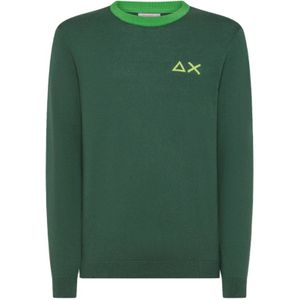 Sun68, Heren, Sweatshirts & Hoodies, Groen, Maat: S Katoen,