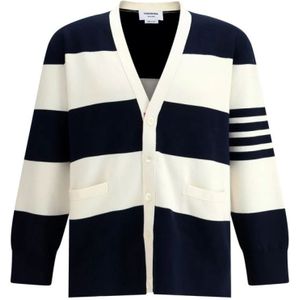 Thom Browne - Gestreept Vest - Marineblauw - Crème - Katoen Milano