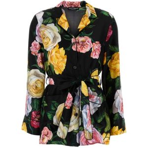Dolce & Gabbana, Dames, Blouses & Shirts, Veelkleurig, Maat: XS Satijn,