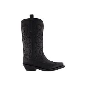 Ganni Geborduurde Westernlaarzen , Black , Dames , Maat: 36 EU