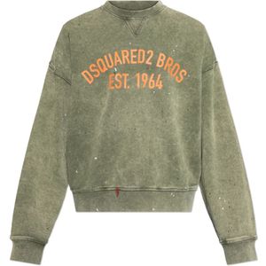 Dsquared2, Heren, Sweatshirts & Hoodies, Groen, Maat: S Katoen,