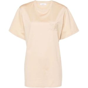 Max Mara, Dames, Tops, Bruin, Maat: S Katoen,