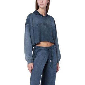 Off White, Dames, Tops, Blauw, Maat: S