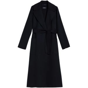 Max Mara, Dames, Mantels, Blauw, Maat: 2XS Wol,