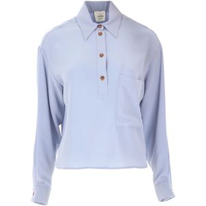 Alysi, Dames, Blouses & Shirts, Blauw, Maat: M