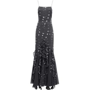 Off White, Dames, Jurken, Zwart, Maat: XS Zijde,