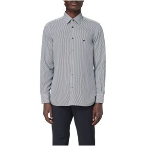 Emporio Armani, Heren, Overhemden, Grijs, Maat: XL