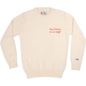 MC2 Saint Barth, Heren, Truien, Wit, Maat: S Poliester,