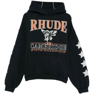 Rhude, Heren, Sweatshirts & Hoodies, Zwart, Maat: XL