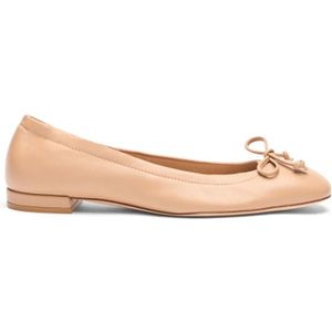 Stuart Weitzman - Bria - Ballerina's - Beige - Afgeronde Vierkante Neus