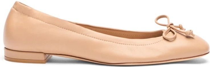 Stuart Weitzman - Bria - Ballerina's - Beige - Afgeronde Vierkante Neus