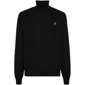 Philipp Plein, Heren, Truien, Zwart, Maat: S Zijde,