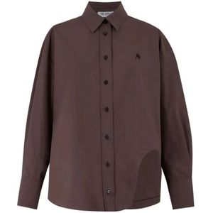 The Attico, Dames, Blouses & Shirts, Bruin, Maat: S Katoen,